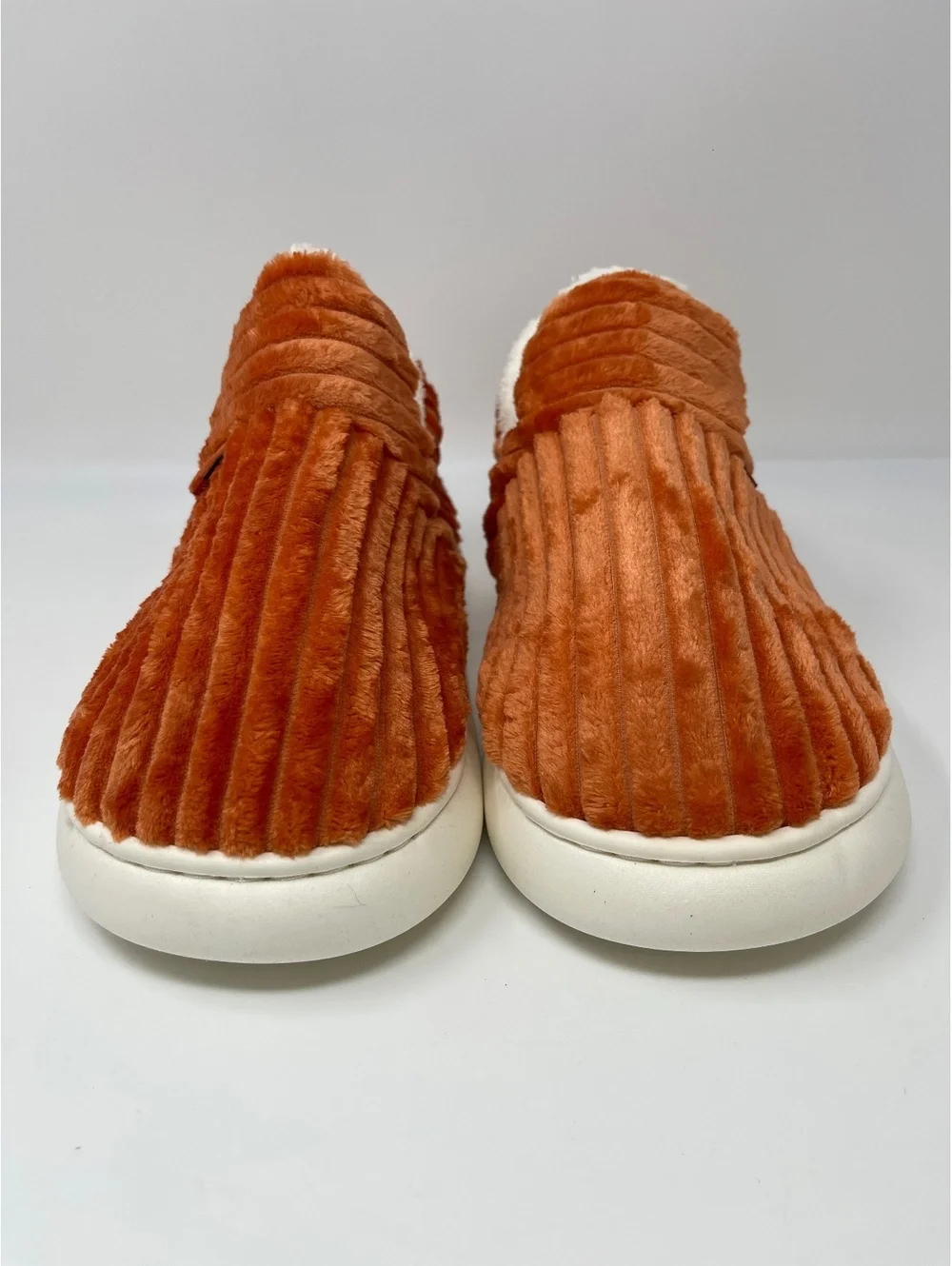 Boutique Orange Corduroy Fleece Lined Slippers Mules Platform EU 42-43 9-10